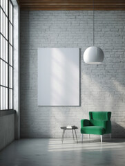 Wall Mural - Raw emerald slab. Minimalist mockup for podium display or showcase. AI generation