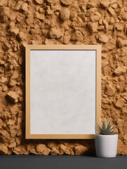 Wall Mural - Rough sandstone texture Minimalist mockup for podium display or showcase. AI generation