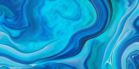  Beautiful abstract fluid art background texture. ink and blue mixed texture. Generative AI.