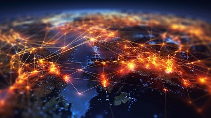 Global network, 5G, high-speed internet, digitally connected, generative AI