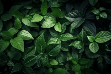 close up of green leaves background, generative ai