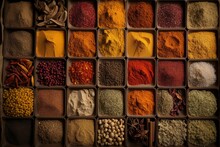 Close-up Of Spices And Herbs In The Market, Generative Ai