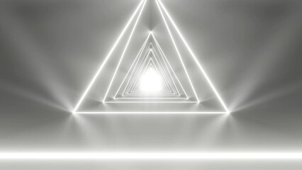 Wall Mural - futuristic tunnel in galaxy from dots and lines in triangles from rainbow color, motion abstract cyb