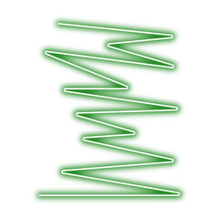 Poster - Neon shiny line png. Glowing green line on transparent background.