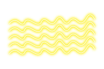 Poster - Neon shiny lines png. Glowing yellow lines on transparent background.