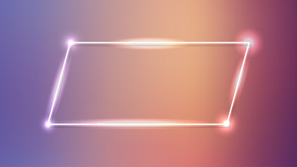 Poster - Neon frame with shining effects