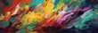 Abstract colorful background with impressionist paint strokes, banner, generative AI