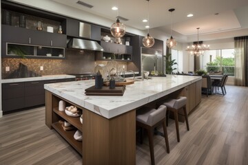 Canvas Print - custom-built kitchens with variety of cooking stations, each with their own unique style and personality, created with generative ai