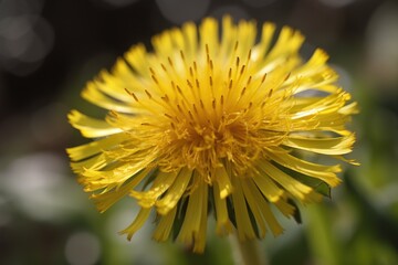 Poster - close-up of dandelion, a drought-tolerant and native plant, created with generative ai