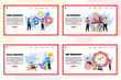 © Nico - Set of web page design templates for Management web page composition with Leadership, Time Management, Risk Management and more Modern vector illustration concepts
