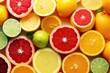 a composition of a mix of citrus fruits on a white background, Generative AI