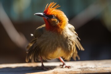 Wall Mural - bird with its head thrown back, singing its heart out in the glorious sun, created with generative ai