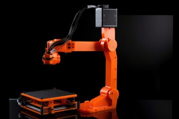 Poster - 3d printer with robotic arm, creating unique products, created with generative ai