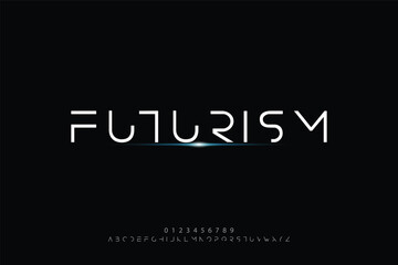 futurism, abstract technology futuristic alphabet font. digital space typography vector illustration