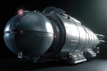 Wall Mural - full length shot of a futuristic spacecraft, created with generative ai