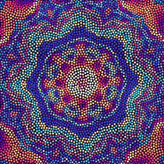 Poster - Vector seamless mosaic art pattern. Art background. Mandala image