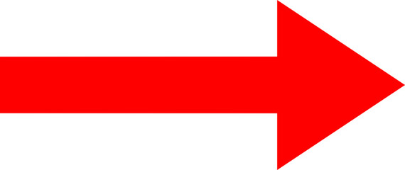 Sticker - red arrow straight horizontal right simple plain symbol sign icon shape element isolated overlay svg