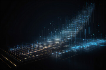 Career growth represented by digital stairs, ai generated