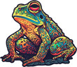 Tranquil multi-colored tree frog sticker