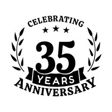 35th Anniversary Celebration Design Template. 35 Years Vector And Illustration.