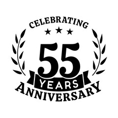 Wall Mural - 55th anniversary celebration design template. 55 years vector and illustration.
