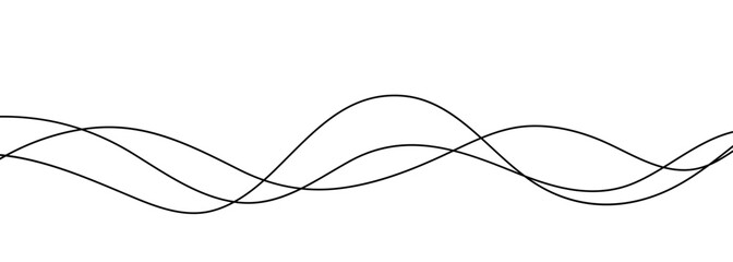 Thin line wavy abstract background. Vector illustration