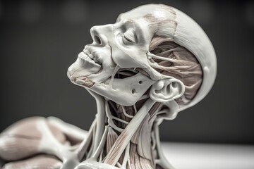 Human anatomical model for the study of medicine. AI generated, human enhanced