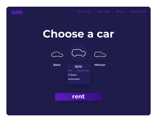 Sticker - Car rent service, web page design