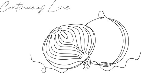 onion continuous line  vector illustration