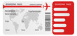 © LadadikArt - Boarding pass layout. Airplane ticket paper template