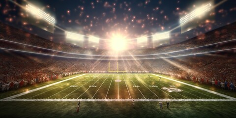 Canvas Print - AI Generated. AI Generative. American football rugby arena stadium competition tournament. Fit game sport inspirational vibe. Graphic Art