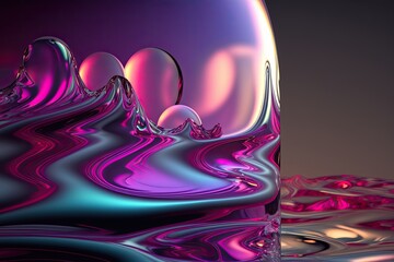 Wall Mural - purple and blue liquid with a dark background. Generative AI