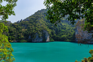 beautiful lagoon,tropical paradise,Angthong national marine park, koh Samui, Suratthani, Thailand.