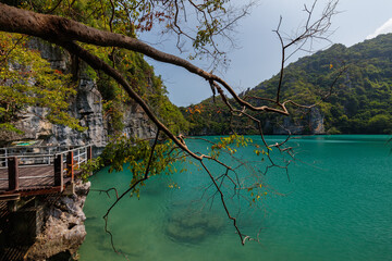 Wall Mural - beautiful lagoon,tropical paradise,Angthong national marine park, koh Samui, Suratthani, Thailand.