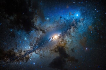 Wall Mural - massive and luminous star shining in the night sky. Generative AI