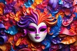 A background with a carnival mask created with generative AI technology.