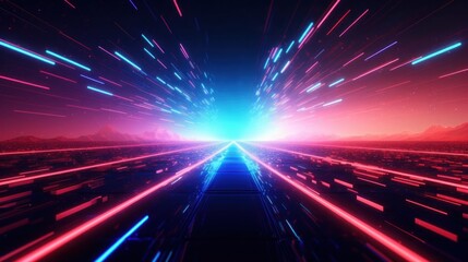 Abstract light trail. Illustration AI Generative