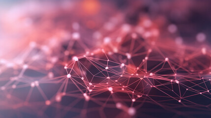 Fototapete - A complex interconnected network of lines and nodes. Generative ai