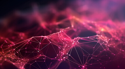 Aufkleber - A vibrant abstract background with geometric shapes and dots in shades of purple and pink. Generative ai