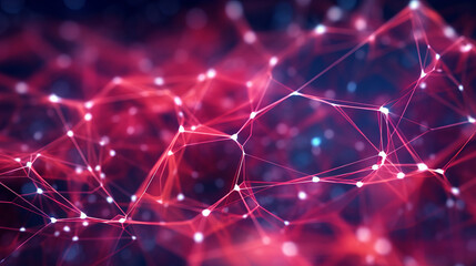 Aufkleber - An abstract red and blue background with intersecting lines and dots. Generative ai