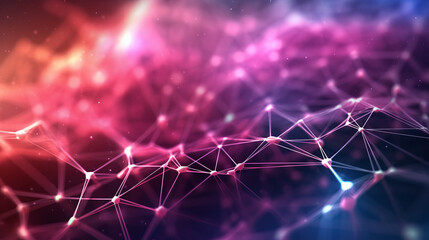 Aufkleber - A vibrant abstract composition with intersecting lines and colorful dots. Generative ai