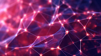 Aufkleber - A purple abstract background with geometric shapes and dots. Generative ai