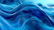 © cac_tus - A blue abstract background with flowing waves and curves. Generative ai
