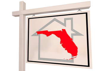 Florida Real Estate Sign House Home for Sale Buy Sell Move 3d Illustration