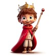 Cute boy 3D style, the great king - generative AI illustration