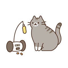 Wall Mural - cute cat. automatic feed toy.