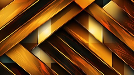 0849. Light Gold and Deep Gold Line Abstract Geometric Background. Generative AI