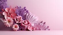 Flowers Background 3D. Generative AI