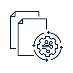 Wall Mural - concept electronic, automatic processing of documents. vector icon isolated on white background.