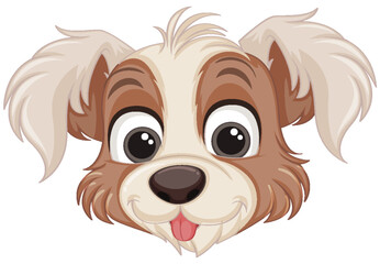 Sticker - Cute dog face cartoon isolated